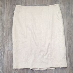 Ann Taylor Elegant Cream Pencil Skirt